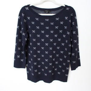 Ann Taylor | Navy Blue Bow Sweater